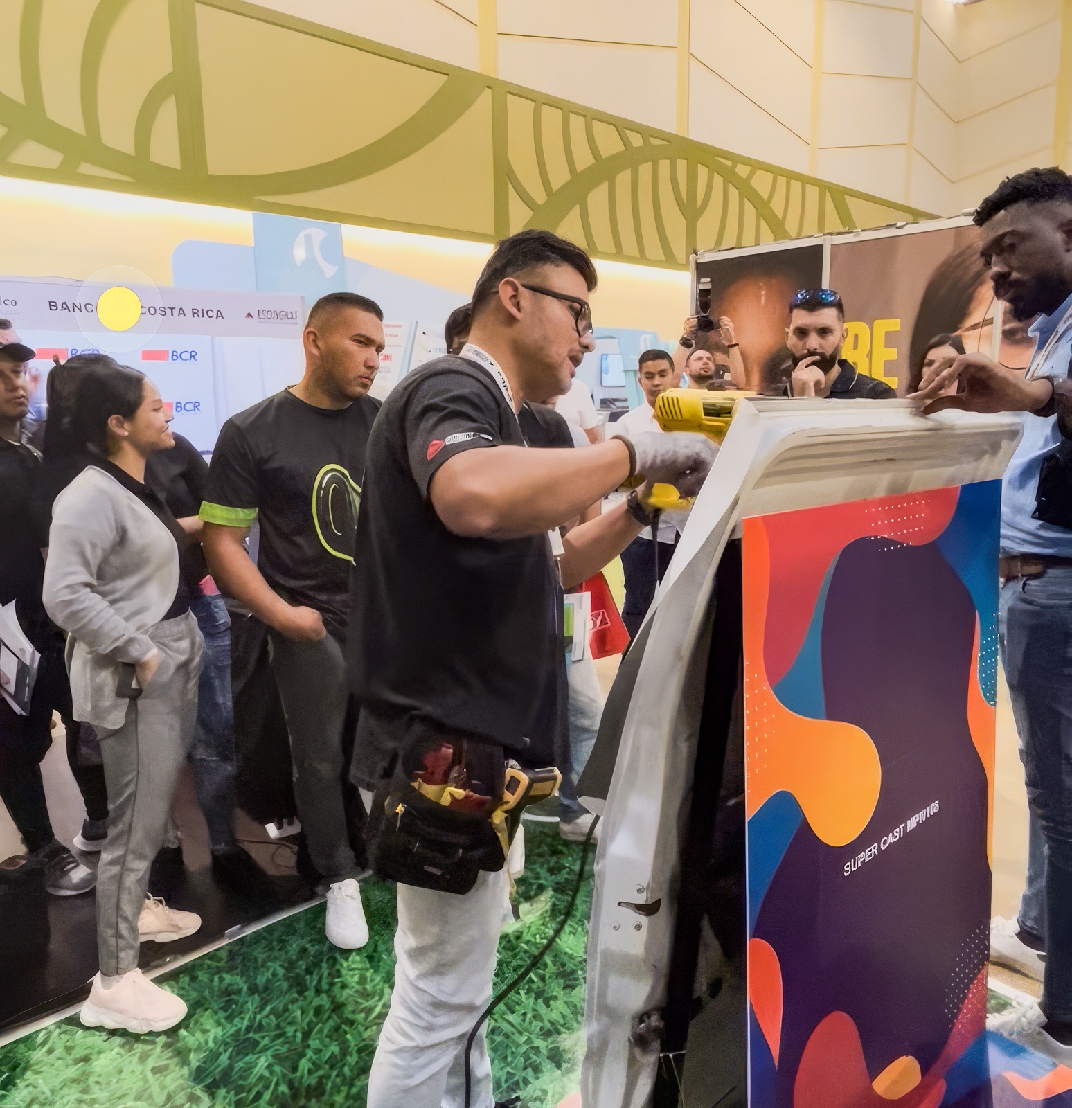 Live wrap installation demonstration before an industry audience
